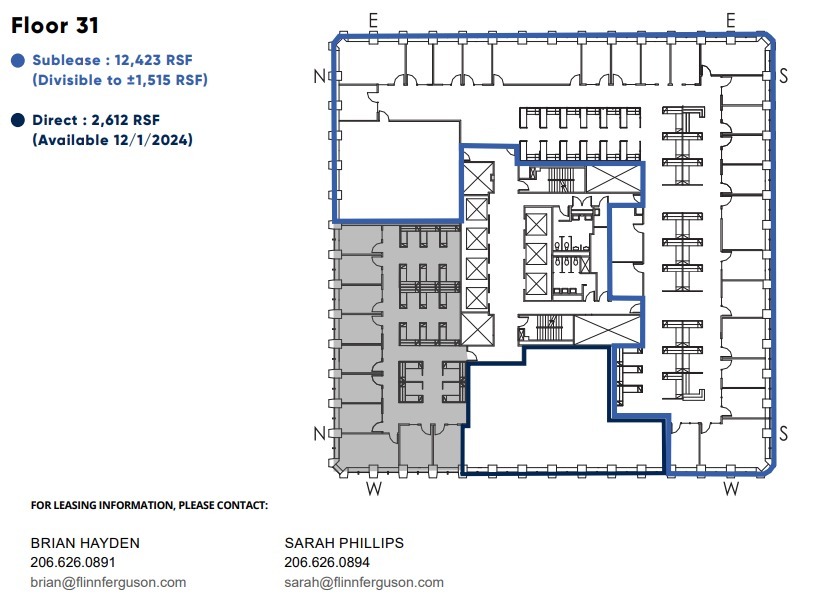 1301 5th Ave, Seattle, WA à louer Plan d  tage- Image 1 de 1