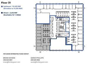 1301 5th Ave, Seattle, WA à louer Plan d  tage- Image 1 de 1