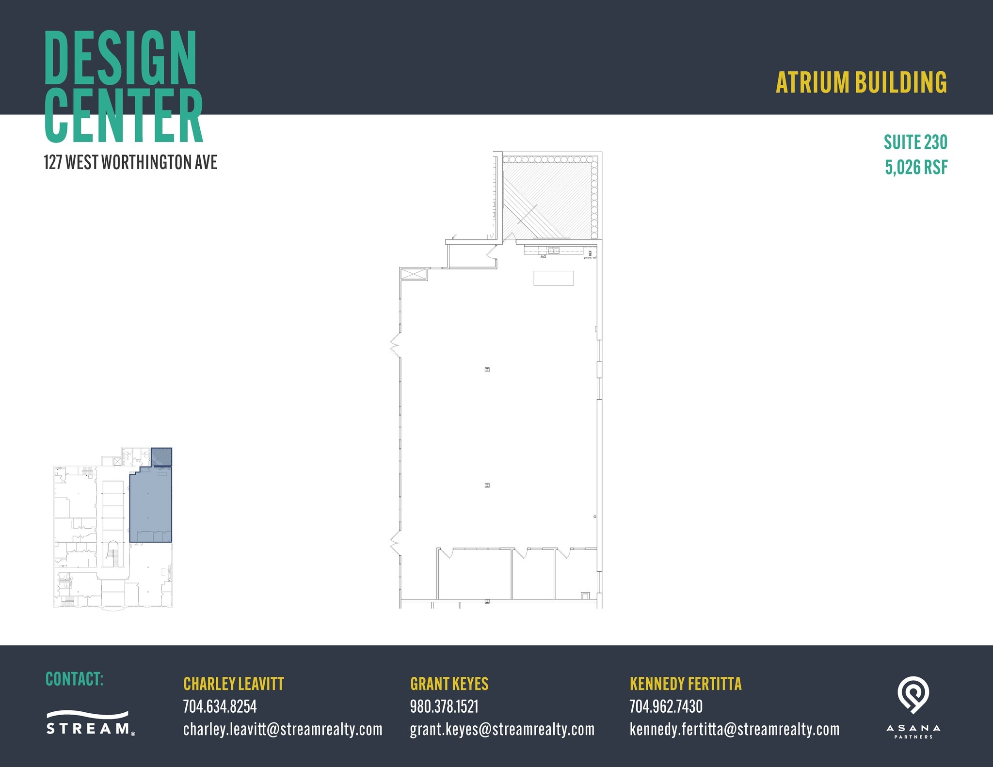127 W Worthington Ave, Charlotte, NC à louer Plan d’étage- Image 1 de 1