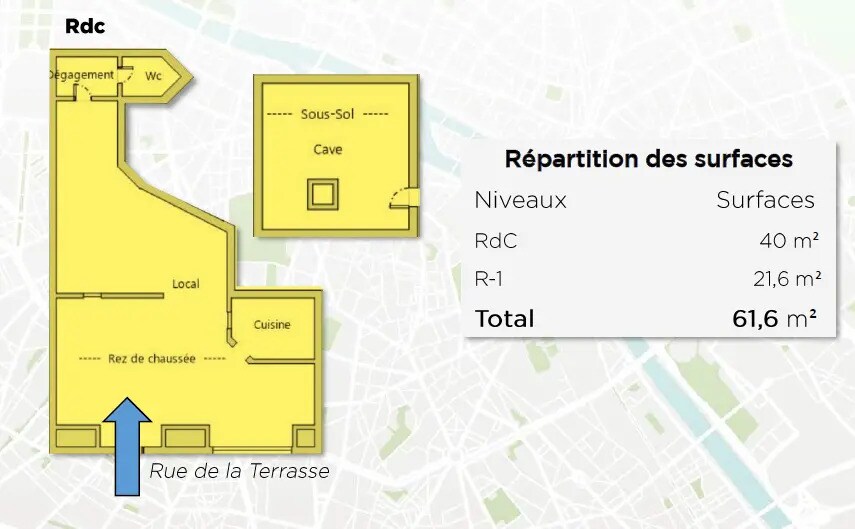13 Rue De La Terrasse, Paris à louer - Plan d’étage - Image 2 de 2