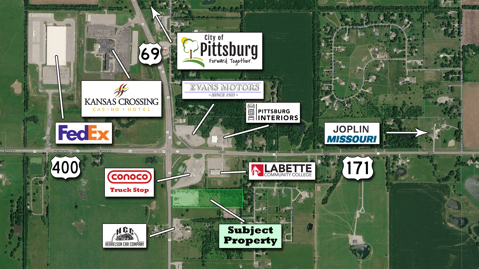 10847 NE Highway 69, Pittsburg, KS for sale Aerial- Image 1 of 4