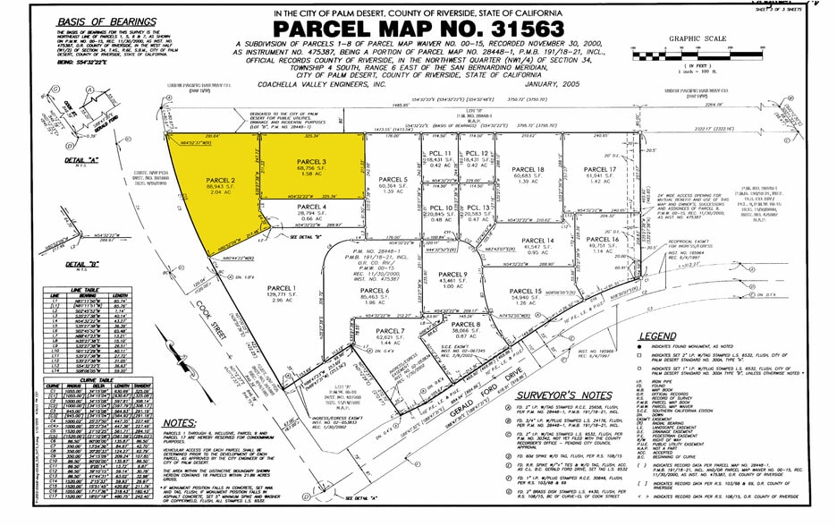 Cook St. & Gerald Ford Dr, Palm Desert, CA for sale - Plat Map - Image 2 of 2