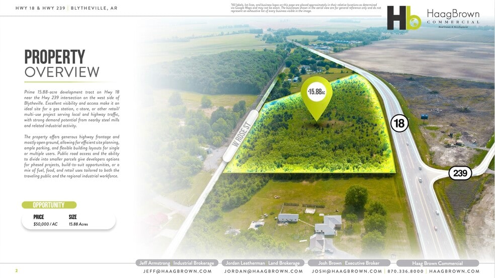 Hwy 18 & 239 hwy, Blytheville, AR for sale - Aerial - Image 2 of 7
