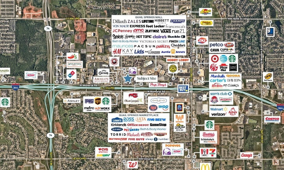 2737 W Memorial Rd, Oklahoma City, OK à louer - Aérien - Image 2 de 2