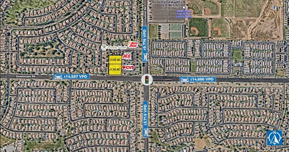 Crismon Rd & Guadalupe Rd, Mesa, AZ à vendre - Aérien - Image 1 de 2