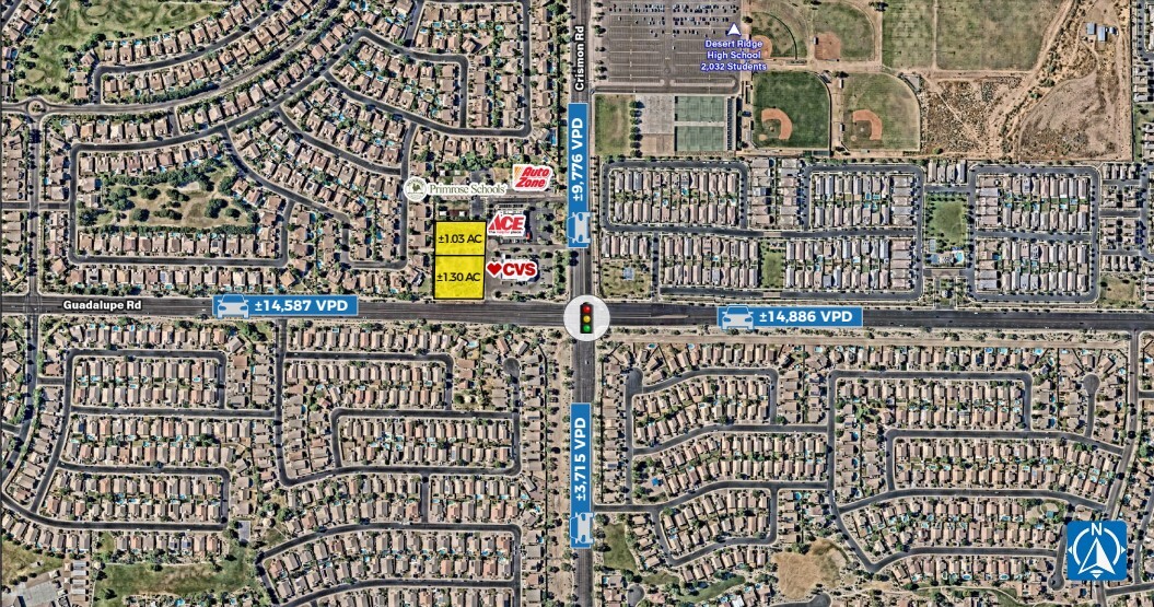 Crismon Rd & Guadalupe Rd, Mesa, AZ à vendre Aérien- Image 1 de 3