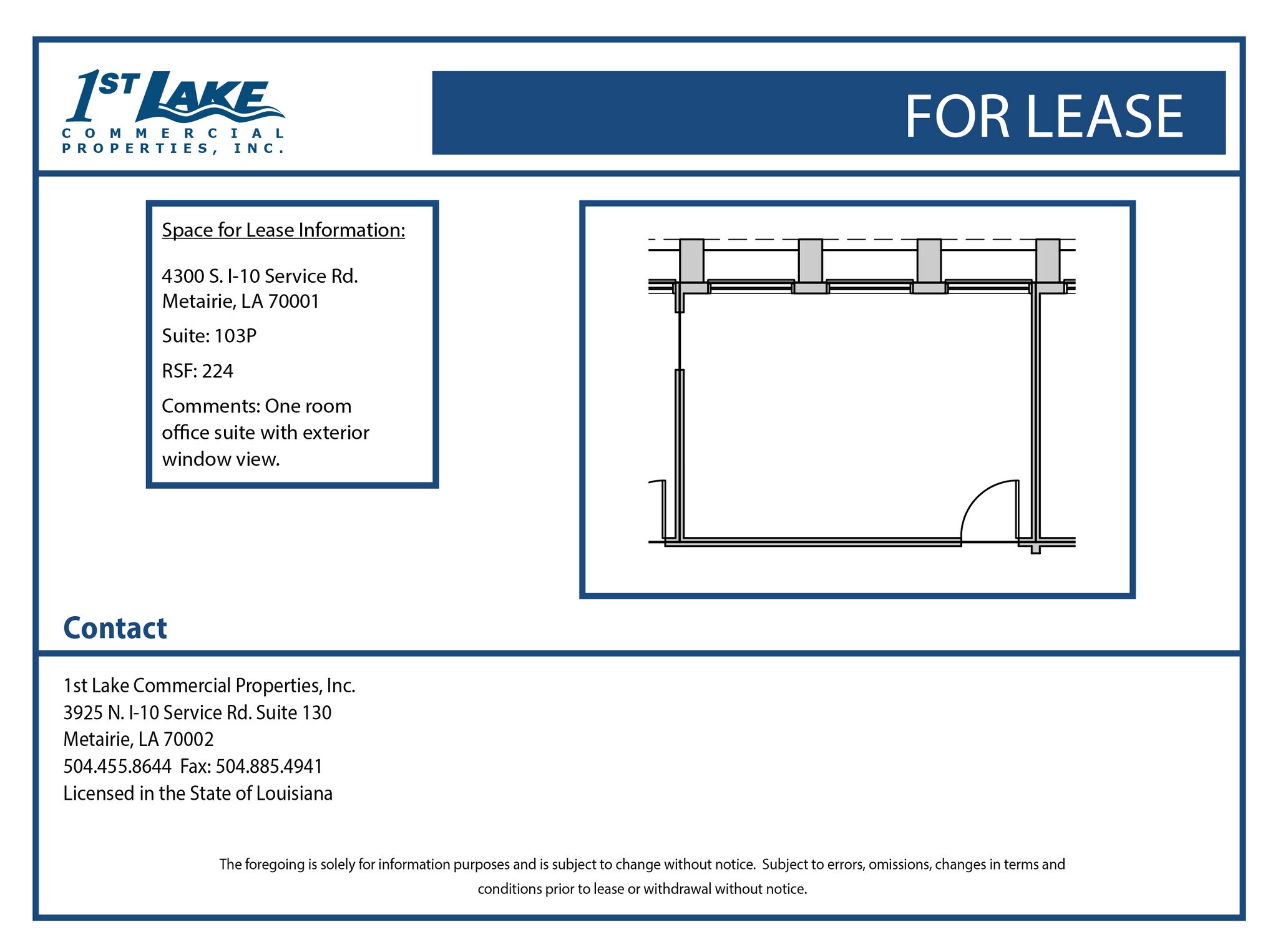 4300 S I-10 Service Rd, Metairie, LA à louer Plan d’étage- Image 1 de 1