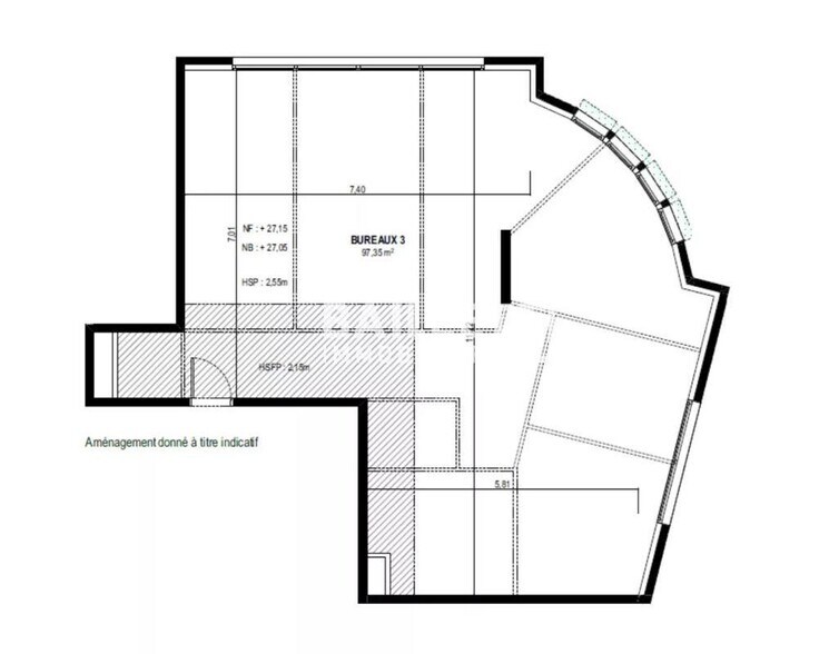 Bureau dans Nice à vendre - Plan d’étage - Image 3 de 3