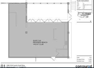 210-212 Yacht Club way, Redondo Beach, CA for lease Floor Plan- Image 1 of 4