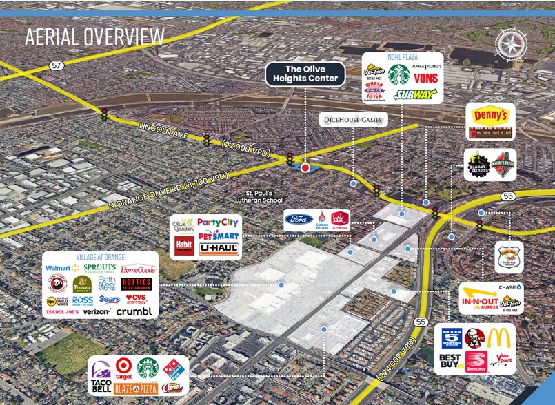 804-846 E Lincoln Ave, Orange, CA à vendre - Aérien - Image 2 de 10