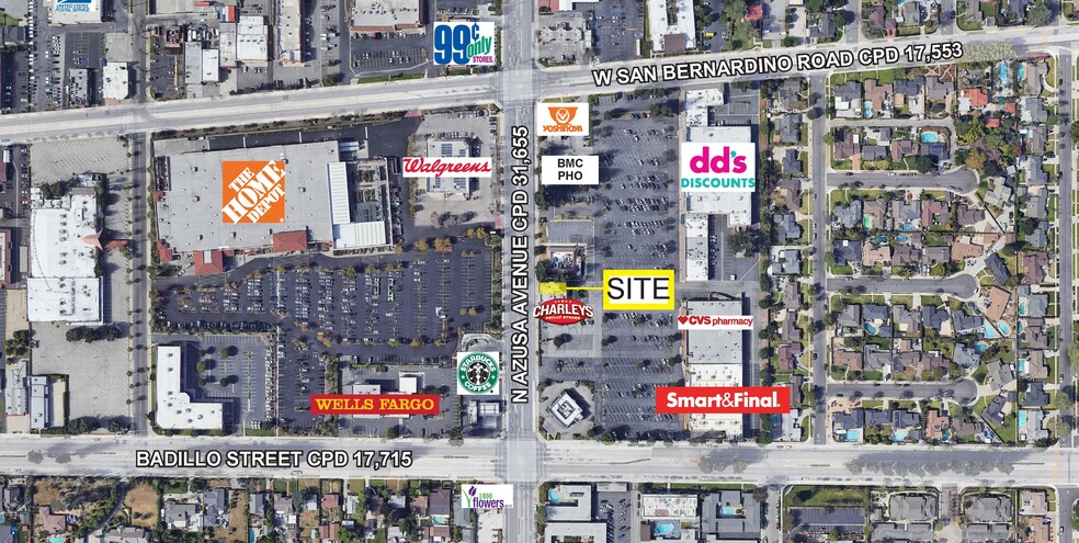 100-420 N Azusa Ave, Covina, CA for lease - Aerial - Image 2 of 2