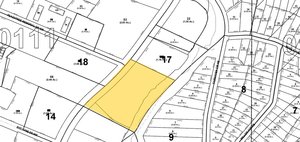 2255-2277 Peachtree Rd NE, Atlanta, GA à vendre - Plan cadastral - Image 1 de 1