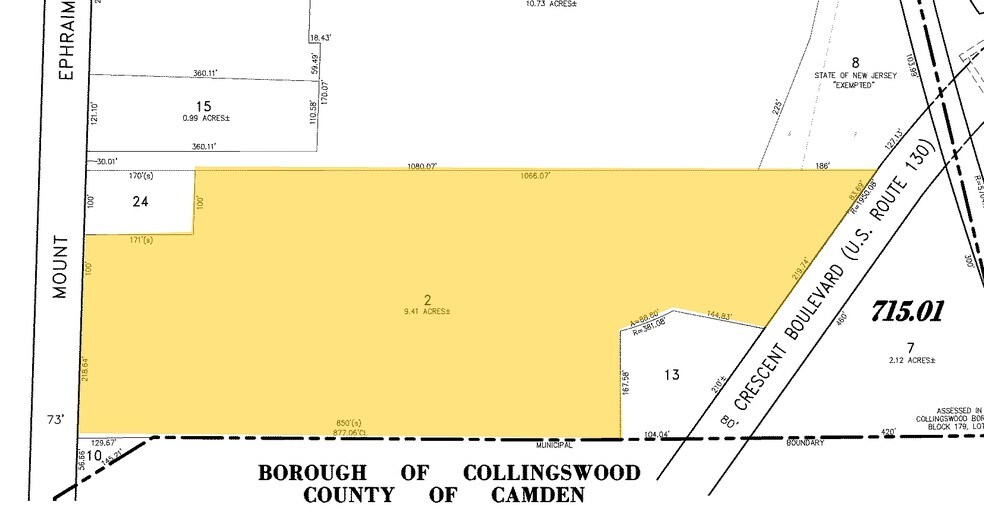 2820 Mt Ephraim Ave, Camden, NJ à vendre - Plan cadastral - Image 2 de 4