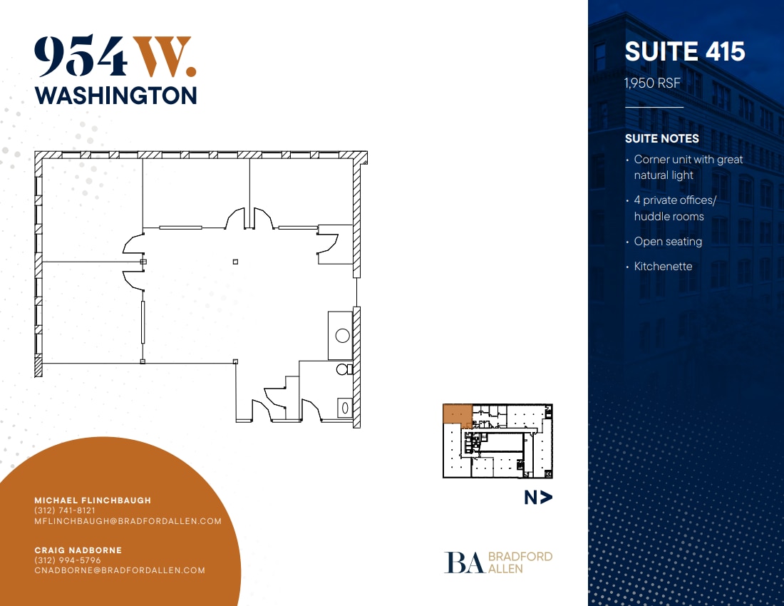 954 W Washington Blvd, Chicago, IL à louer Plan d’étage- Image 1 de 8