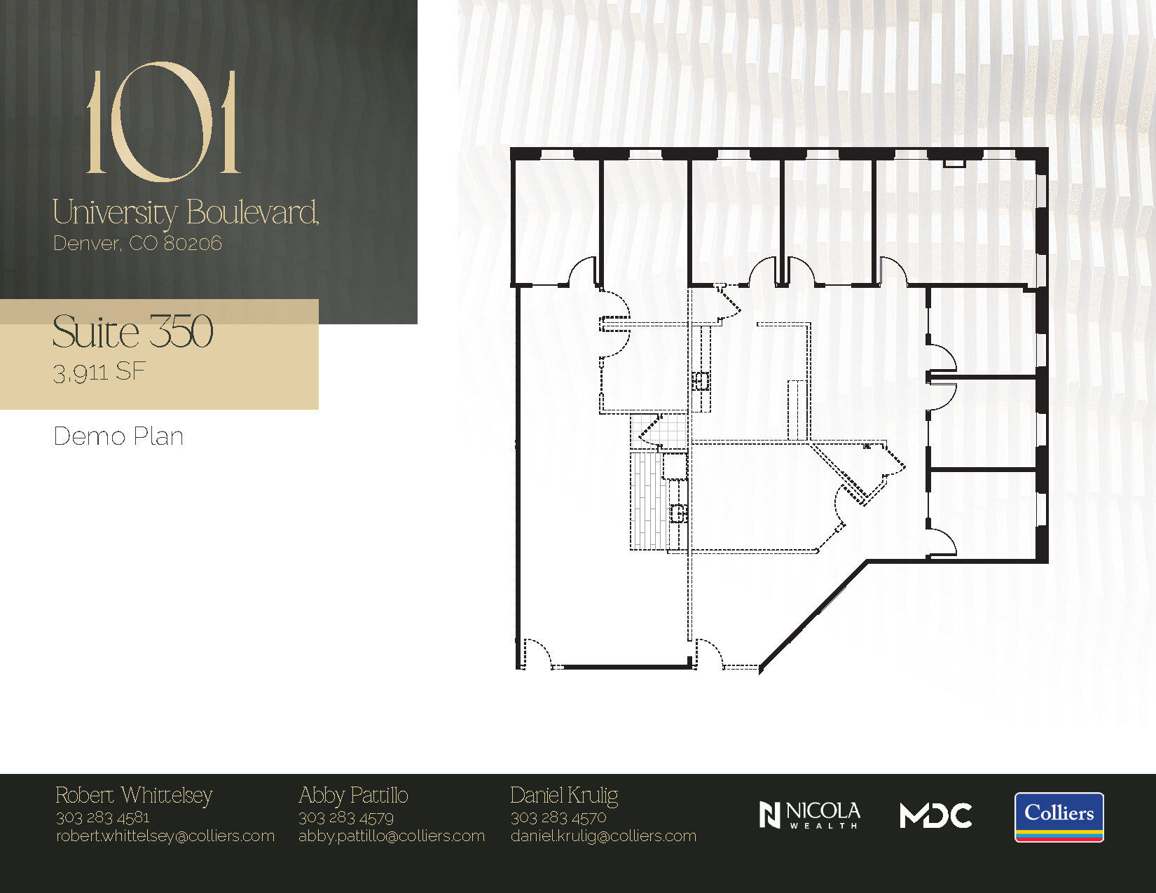 101 University Blvd, Denver, CO à louer Plan d’étage- Image 1 de 2