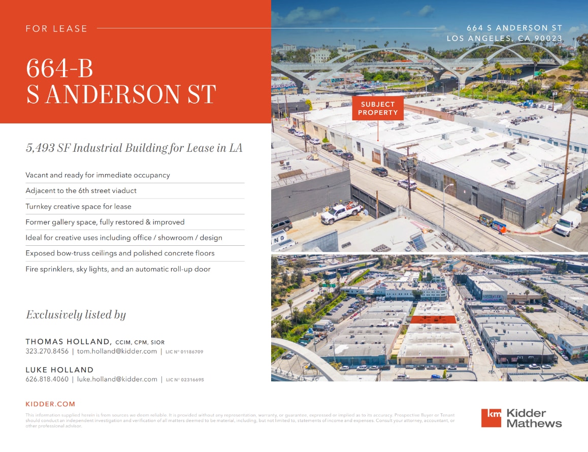 664 S Anderson St, Los Angeles, CA for lease Interior Photo- Image 1 of 3