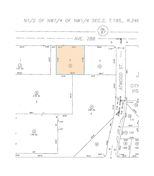 5143 W Walnut Ave, Visalia, CA à vendre - Plan cadastral - Image 3 de 3