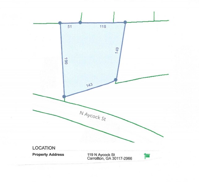 119 N Aycock St, Carrollton, GA à vendre - Plan cadastral - Image 2 de 5