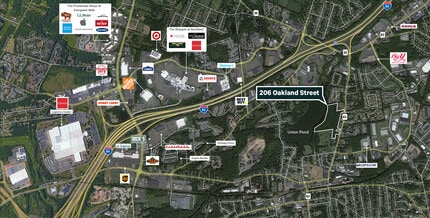 206 Oakland, Manchester, CT - AÉRIEN  Vue de la carte