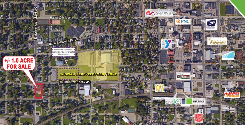 1402 S Madison Ave, Anderson, IN à vendre - Aérien - Image 3 de 3