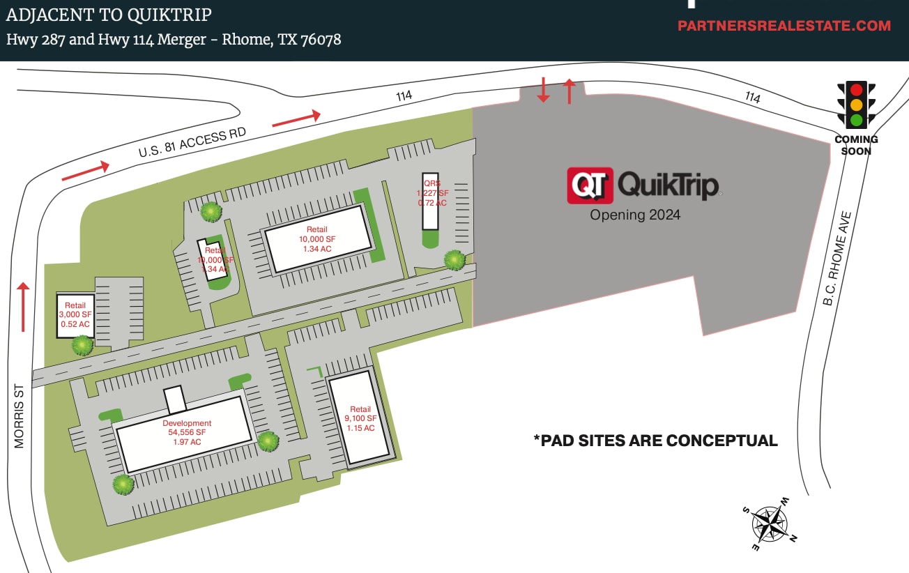 NE CORNER HWY 114 B.C. RHOME, Rhome, TX à vendre Plan de site- Image 1 de 11
