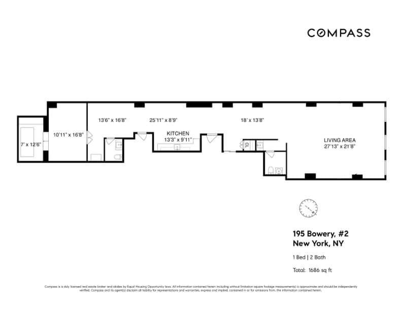 195 Bowery, New York, NY 10002 - Unité 2C - - Plan d’étage - Image 1 of 5