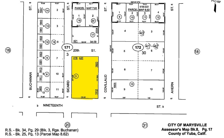 1912 Covillaud St, Marysville, CA for sale - Plat Map - Image 3 of 3