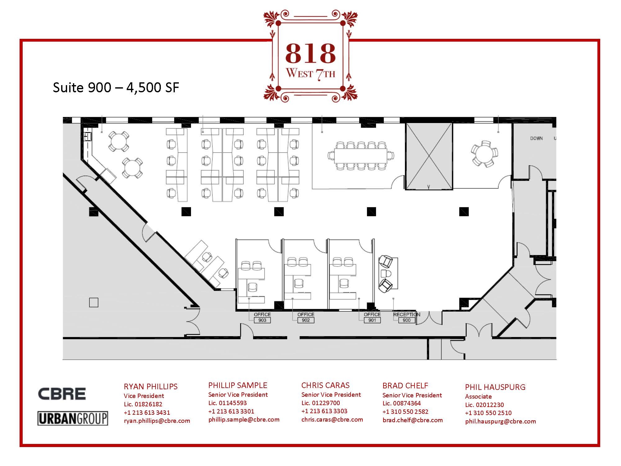 818 W 7th St, Los Angeles, CA à louer Plan d  tage- Image 1 de 1