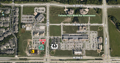 135th & Briar St, Leawood, KS - aerial  map view