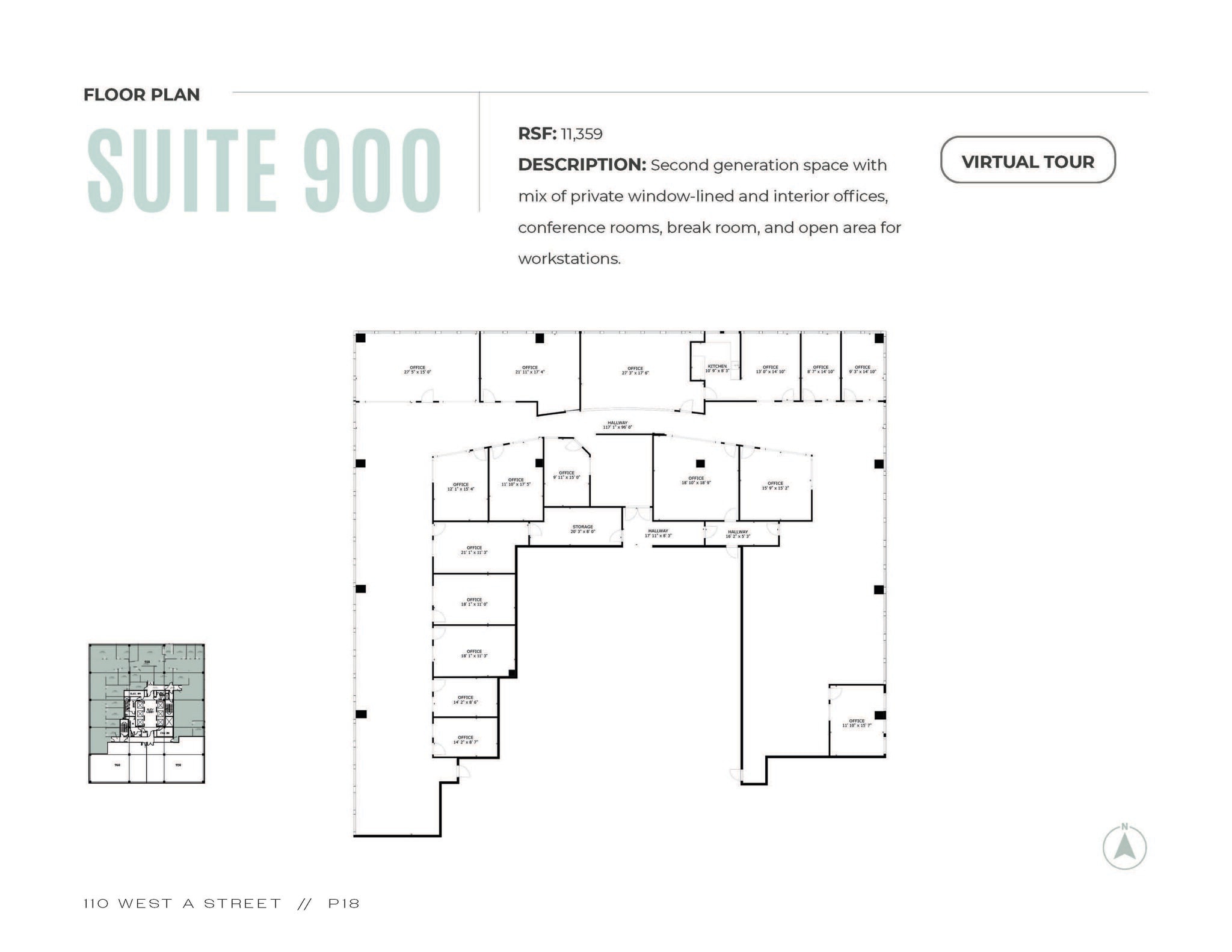 110 W A St, San Diego, CA à louer Plan d’étage- Image 1 de 1