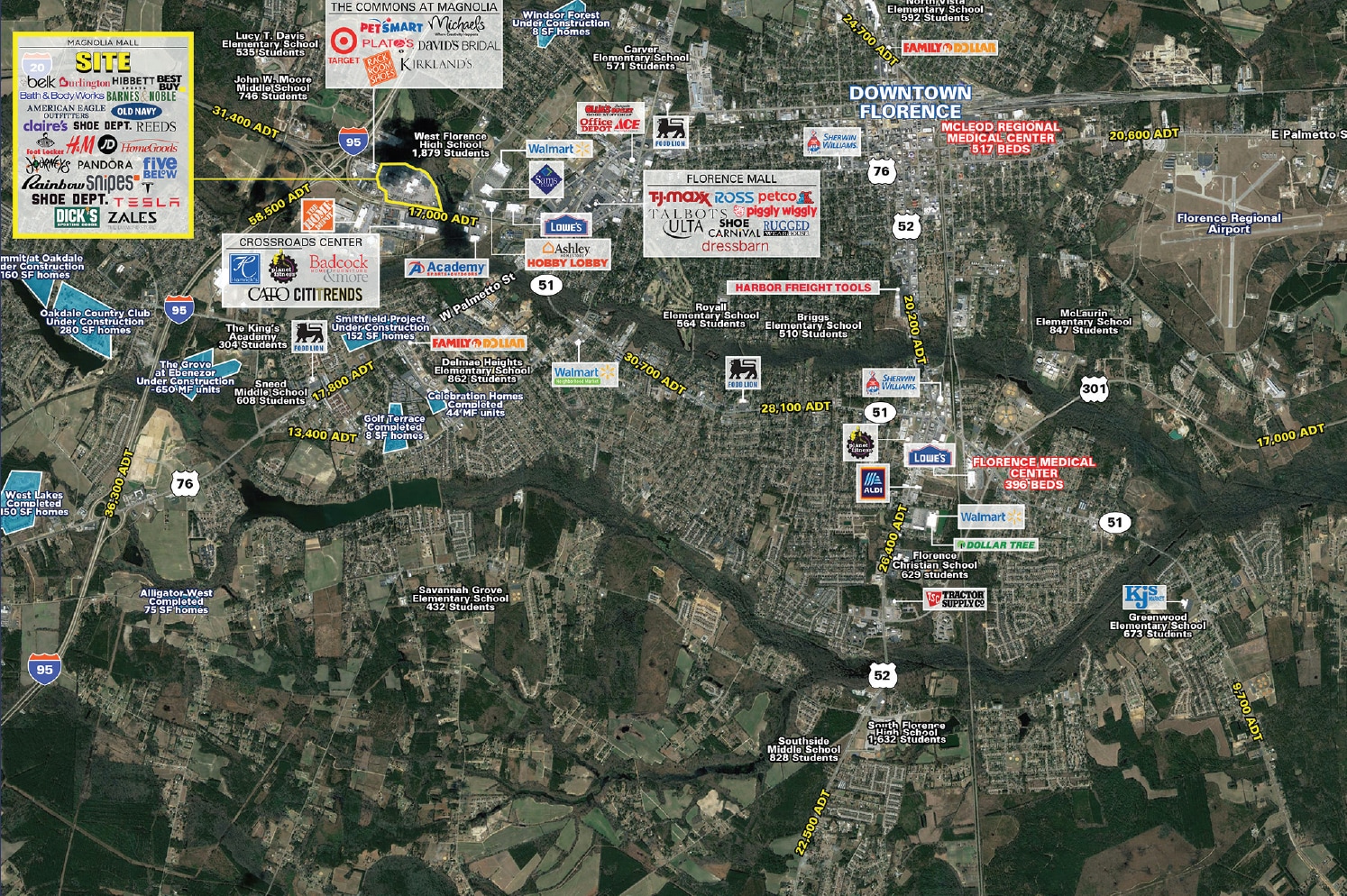 2701 David H McLeod Blvd, Florence, SC for lease Aerial- Image 1 of 5