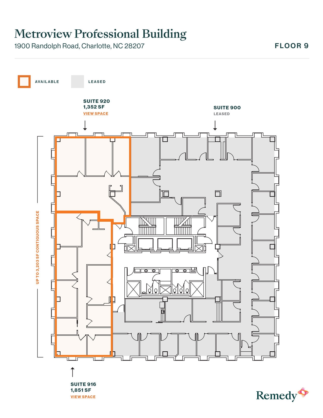 1900 Randolph Rd, Charlotte, NC à louer Plan d’étage- Image 1 de 1