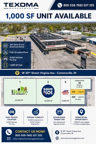 Plus de détails pour 206 W 30th St, Connersville, IN - Commerce de détail à louer
