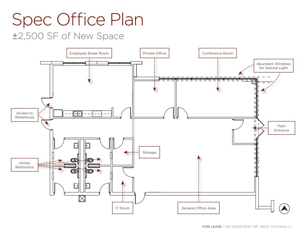 537 Discovery Dr, West Chicago, IL for lease Floor Plan- Image 1 of 3