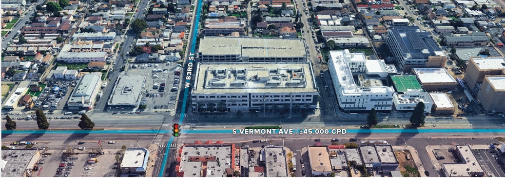 8300-8400 S Vermont Ave, Los Angeles, CA for lease - Aerial - Image 2 of 4