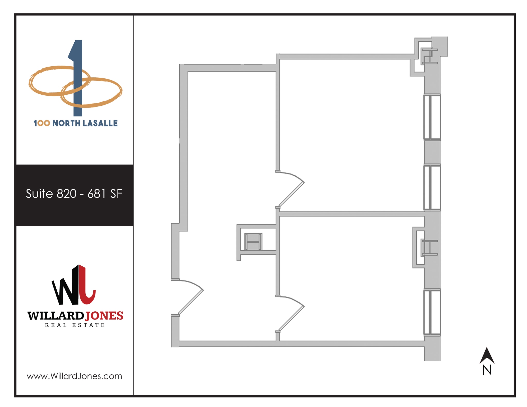100 N LaSalle St, Chicago, IL for lease Floor Plan- Image 1 of 1