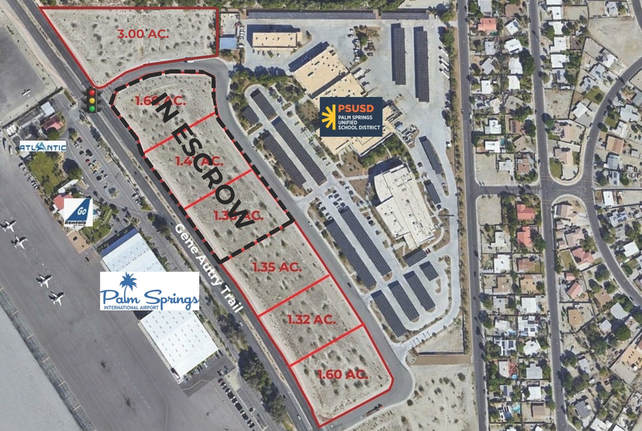 SEC of Gene Autry and District Center Dr, Palm Springs, CA for sale Aerial- Image 1 of 3