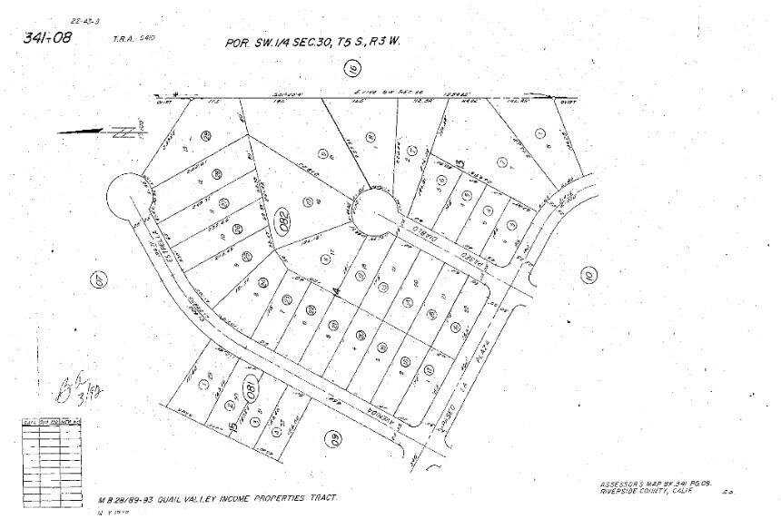 Paseo Diablo & Paseo Le Plaza, Menifee, CA à vendre Plan cadastral- Image 1 de 2