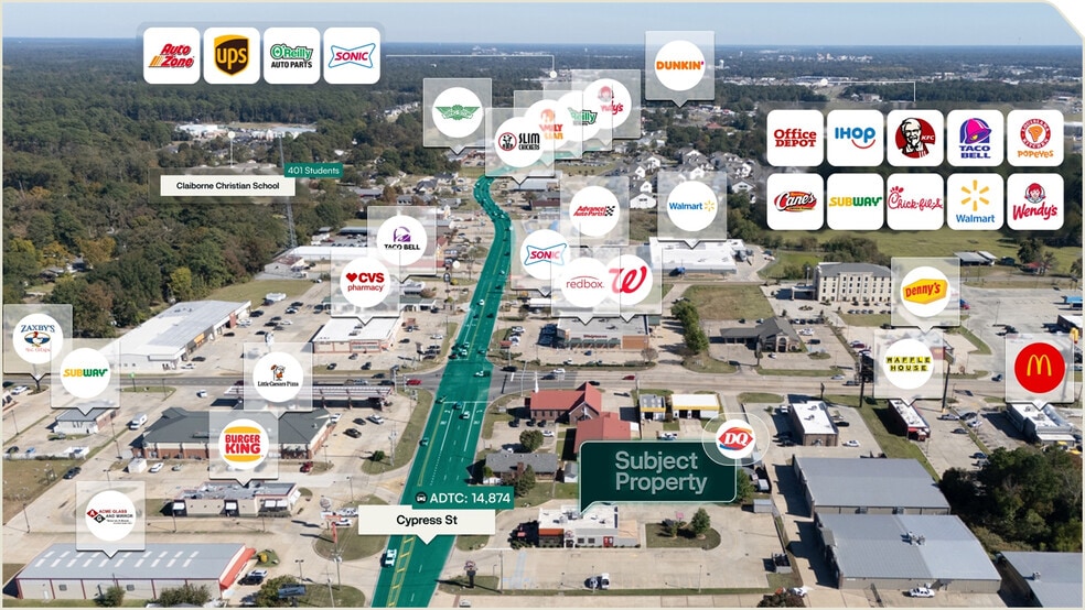 5435 Cypress St, West Monroe, LA à vendre - Aérien - Image 3 de 3