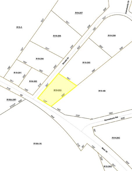 Lot 203 Smada Dr, Sanford, ME à vendre - Plan cadastral - Image 2 de 5