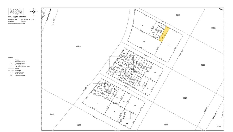 308 W 82nd St, New York, NY à vendre - Plan cadastral - Image 1 de 1