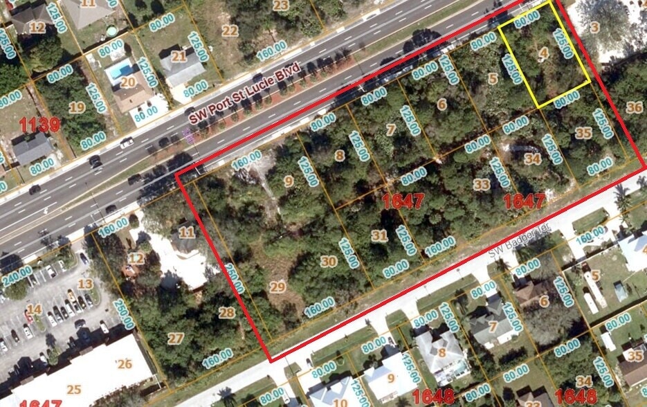 SW Port Saint Lucie Blvd 560 Feet Frontage by 250 Feet Deep, Port Saint Lucie, FL for sale - Aerial - Image 1 of 4