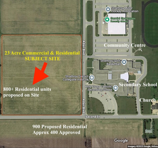 301 Second st, Strathroy, ON for lease - Aerial - Image 3 of 4