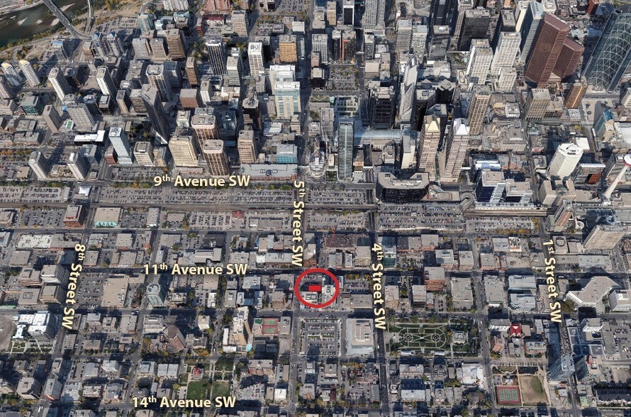 555 11th Ave SW, Calgary, AB for sale - Aerial - Image 1 of 1