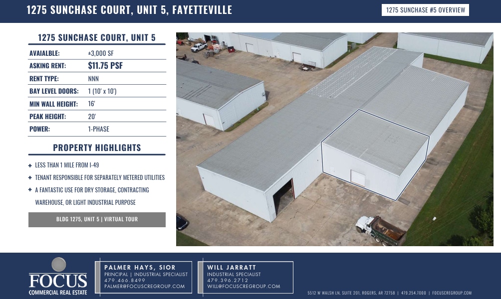 1275 W Sunchase Ct, Fayetteville, AR for lease Building Photo- Image 1 of 5