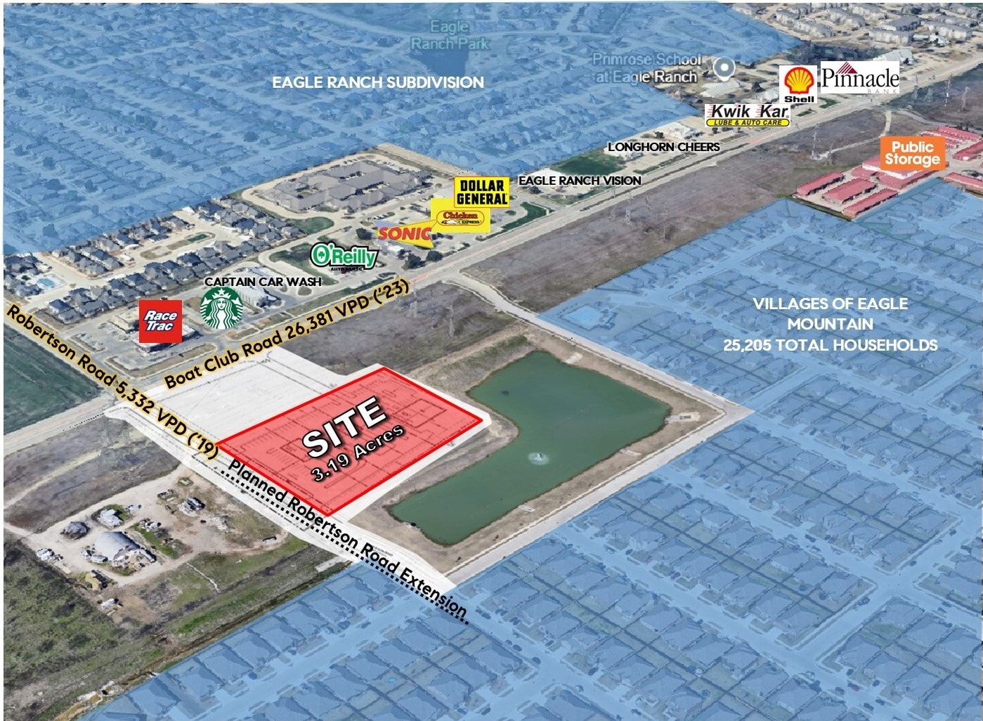 NEC Boat Club Rd & Robertson rd, Fort Worth, TX à vendre Aérien- Image 1 de 2