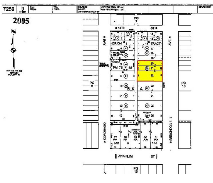 1355 Redondo Ave, Long Beach, CA à vendre Plan cadastral- Image 1 de 1