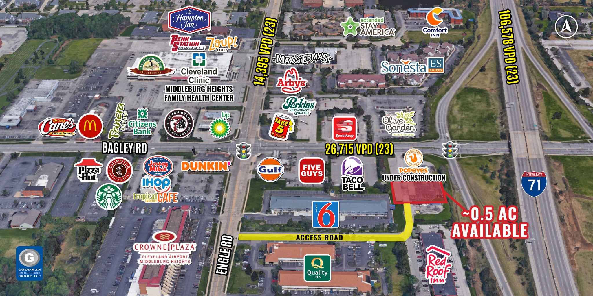 17505 Bagley Rd, Middleburg Heights, OH for lease Aerial- Image 1 of 6