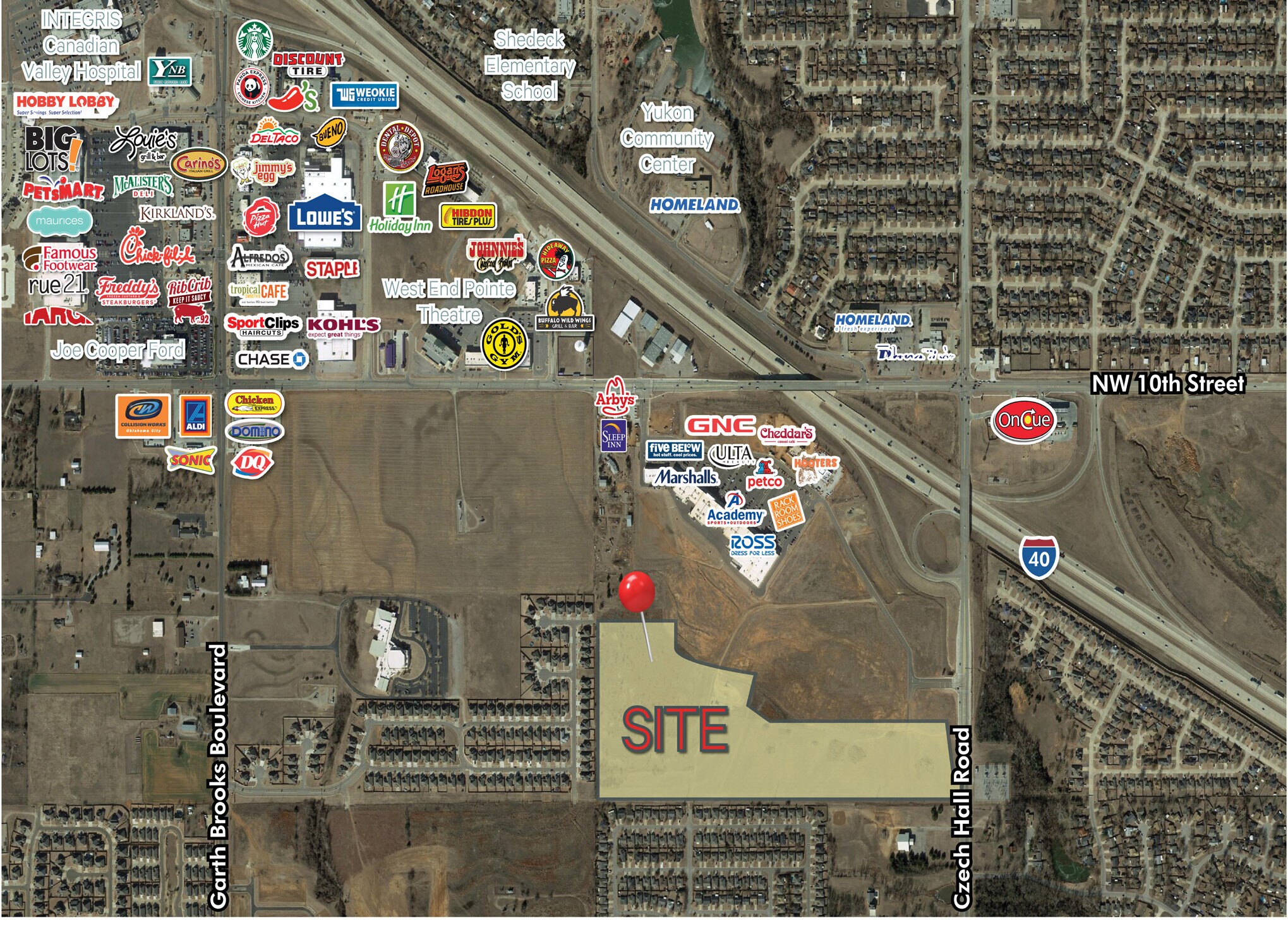 SW Q I-40 & CZECH HALL Rd, Yukon, OK à vendre Photo du bâtiment- Image 1 de 3