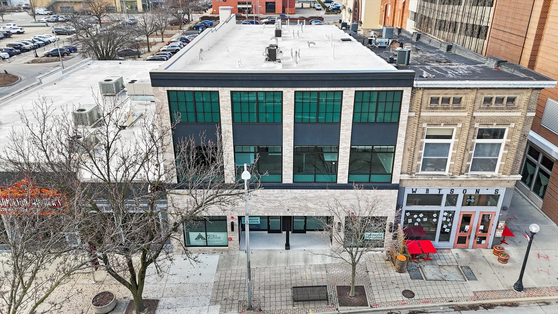 205-209 N Neil St, Champaign, IL for lease Aerial- Image 1 of 15